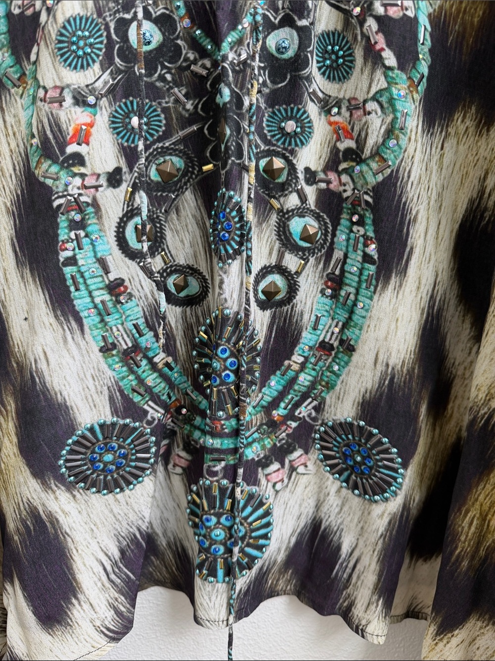 Camilla Animal Print Leopard Silk Caftan Swimsuit Cover-up Multicolor - Picture 4 of 12